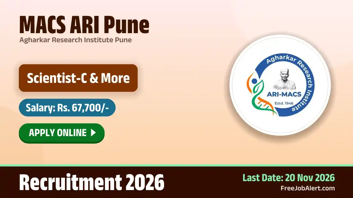 MACS ARI Scientist-C Recruitment 2026 – Apply Online
