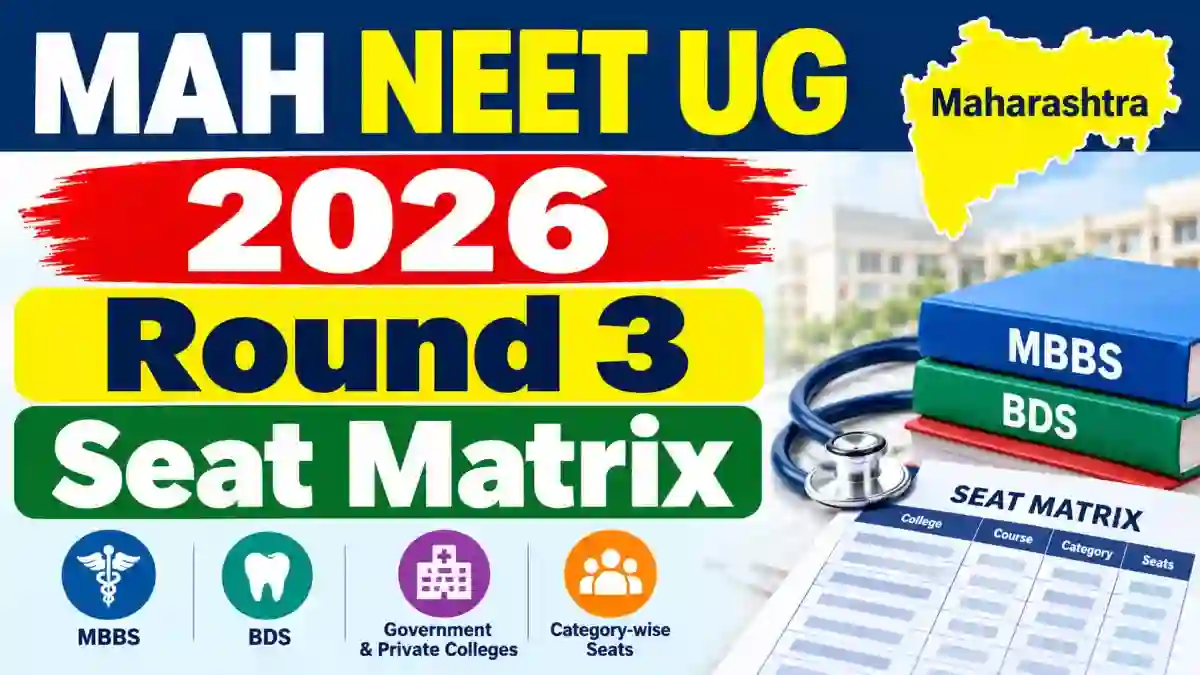 MAH NEET UG 2026 Round 3 Seat Matrix - Direct Link to Check Status Online @ cetcell.mahacet.org MAH NEET UG 2026 Round 3 Seat Matrix - Direct Link to Check Status Online @ cetcell.mahacet.org