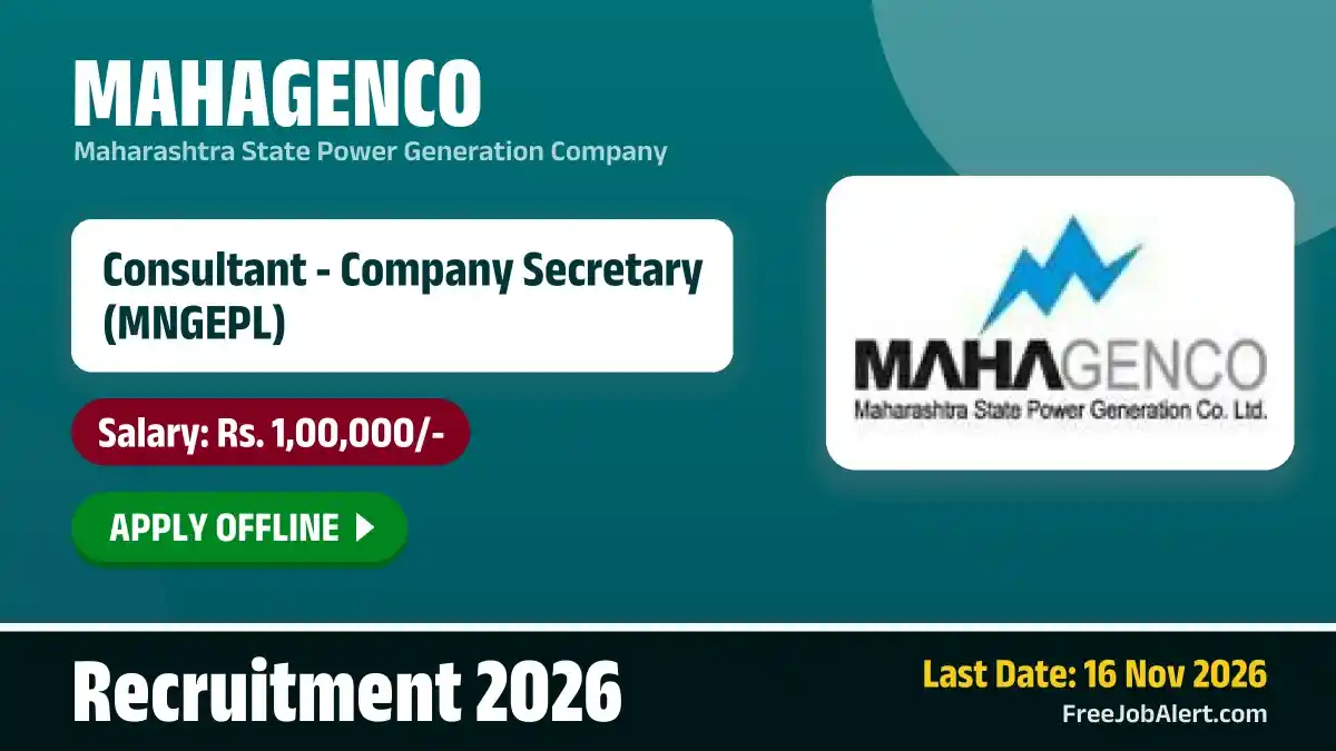 MAHAGENCO Consultant Recruitment 2026 – Apply Offline MAHAGENCO Consultant Recruitment 2026 – Apply Offline