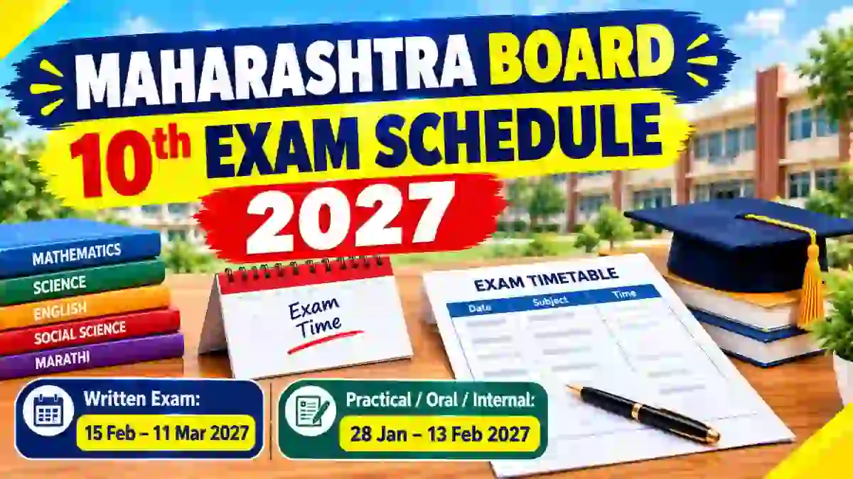 Maharashtra 10th SSC Board Exam Time Table 2027 - Check Exam Dates Online @ mahahsscboard.in