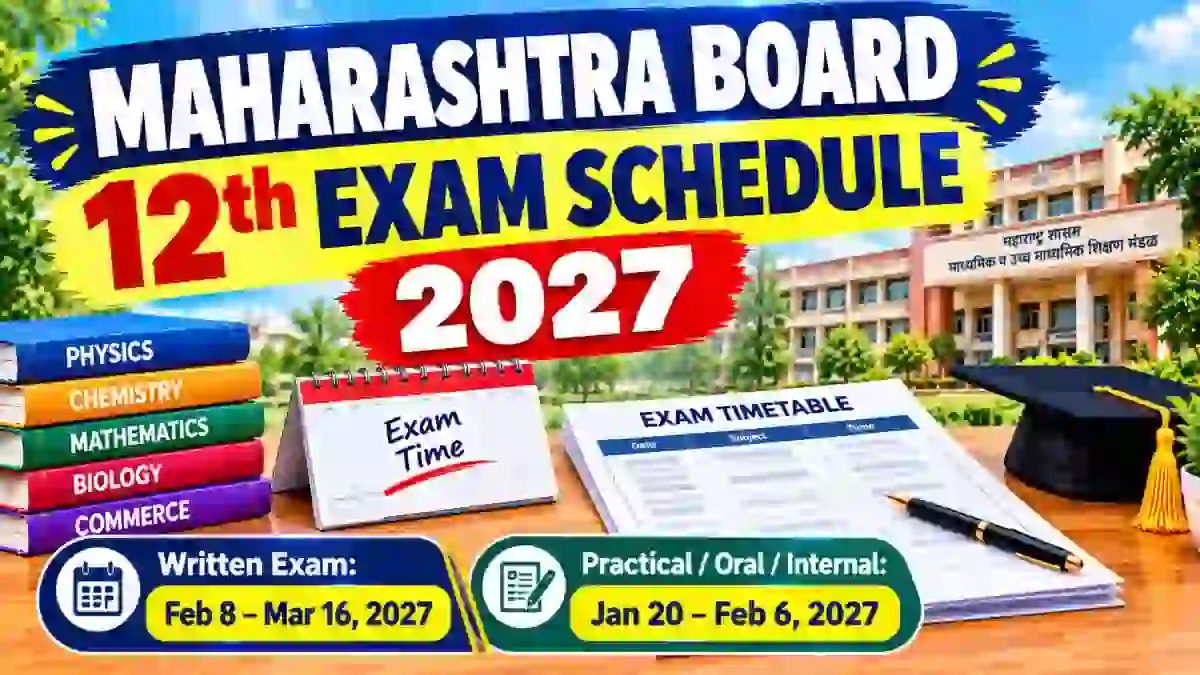Maharashtra 12th HSC Board Exam Time Table 2027 - Check Exam Dates Online @ mahahsscboard.in Maharashtra 12th HSC Board Exam Time Table 2027 - Check Exam Dates Online @ mahahsscboard.in