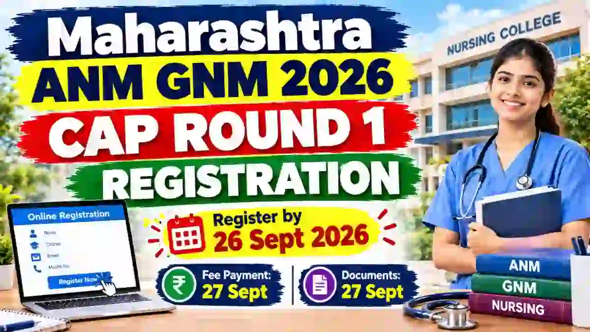 Maharashtra ANM GNM CAP Round 1 Registration 2026 - Apply Online at mahacet.org