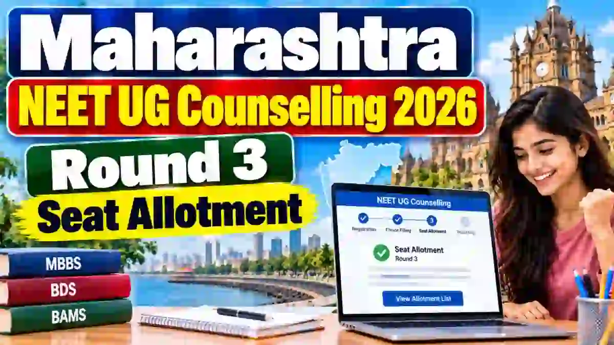 Maharashtra NEET UG Counselling 2026 Round 3 Seat Allotment Result Out - 11,340 Candidates Selected, Reporting Last Date