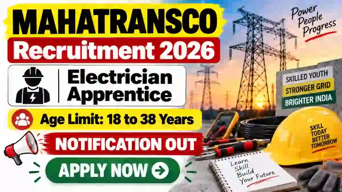 MAHATRANSCO Electrician Apprentice Recruitment 2026 - Apply Online for 25 Posts MAHATRANSCO Electrician Apprentice Recruitment 2026 - Apply Online for 25 Posts