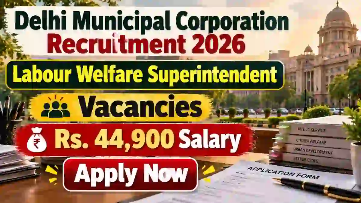 MCD Labour Welfare Superintendent Recruitment 2026 - Apply Offline for 09 Posts