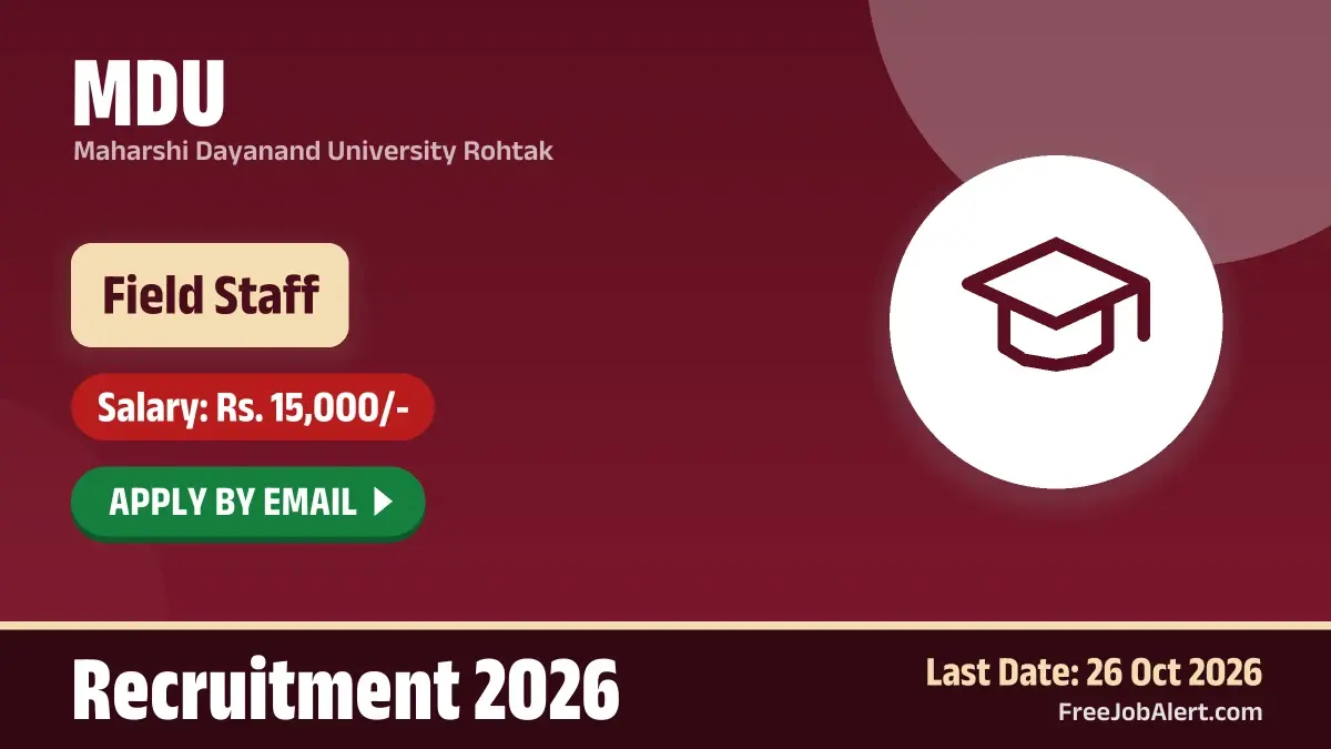 MDU Field Staff Recruitment 2026 – Apply Online