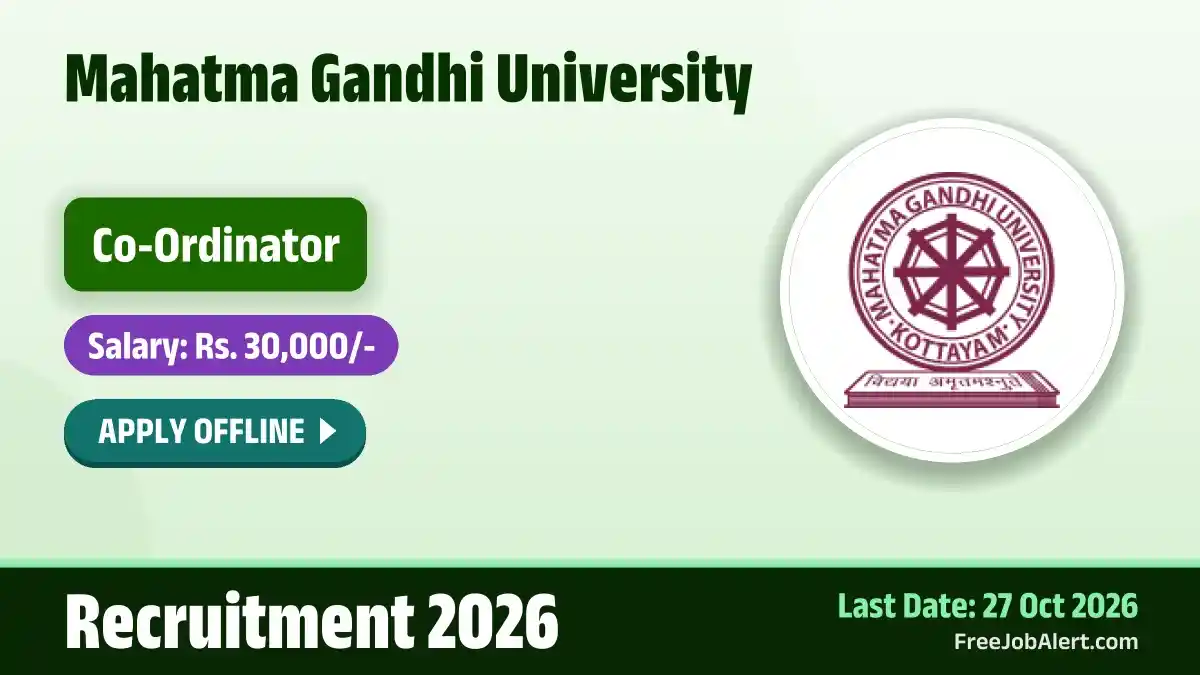 MGU Co-Ordinator Recruitment 2026 – Apply Offline
