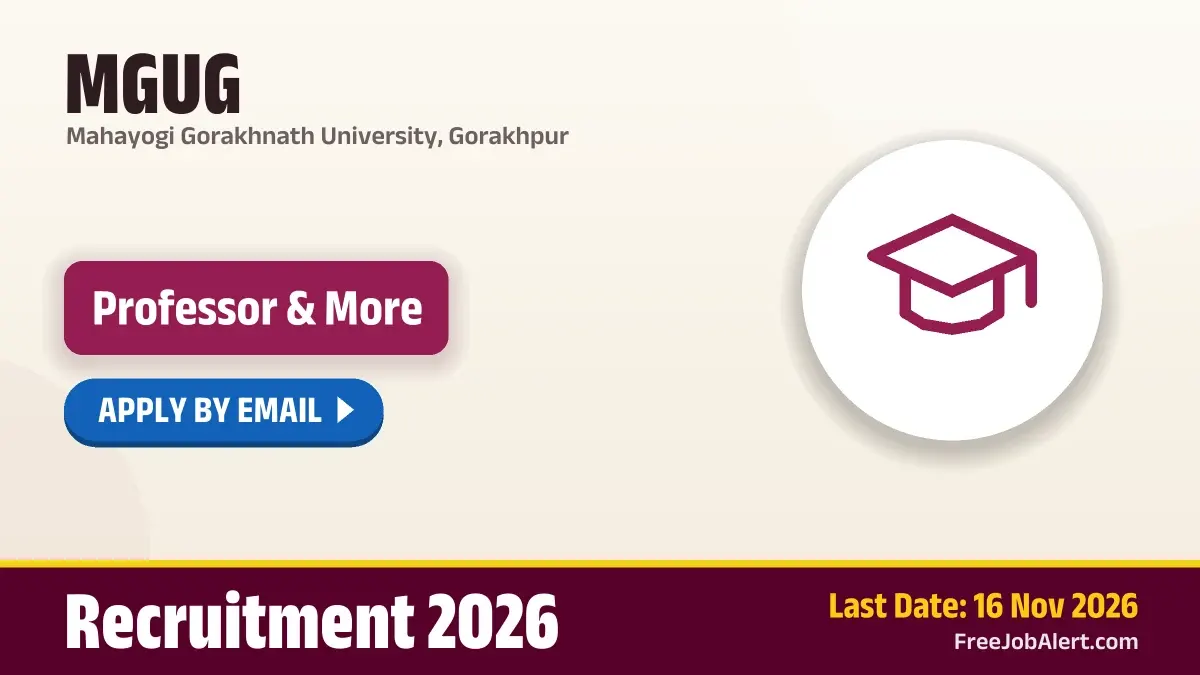 MGUG Faculty Recruitment 2026 – Apply Online for Professor, Associate & Assistant Professor Posts MGUG Faculty Recruitment 2026 – Apply Online for Professor, Associate & Assistant Professor Posts