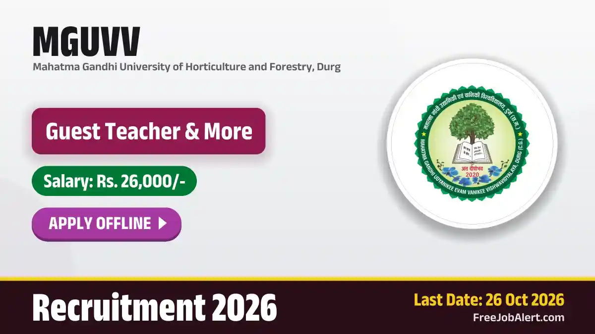 MGUVV Guest Teacher Recruitment 2026 – Apply Offline MGUVV Guest Teacher Recruitment 2026 – Apply Offline