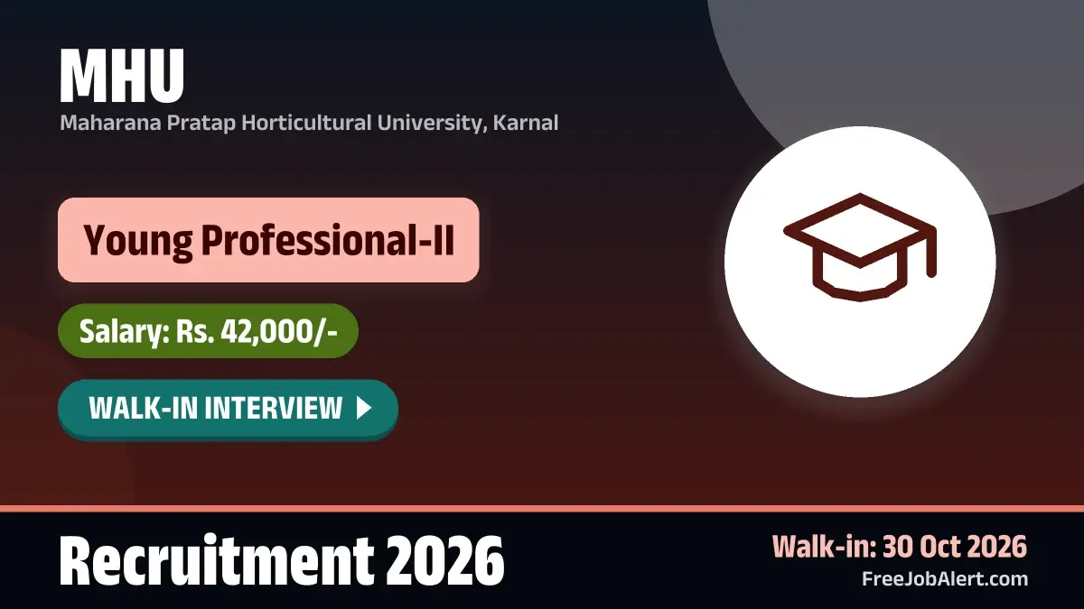 MHU Young Professional II Recruitment 2026 – Walkin