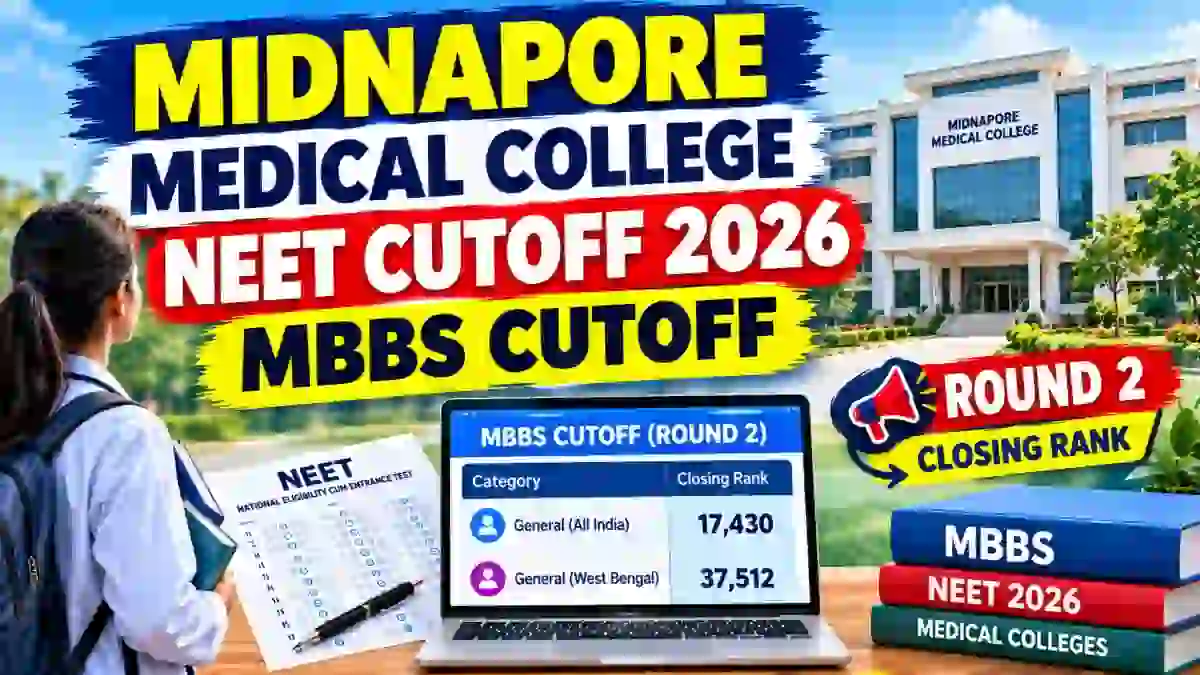 Midnapore Medical College NEET Cutoff 2026 - Check Round 2 & 3 Opening & Closing Rank Online @ midnaporemmc.ac.in