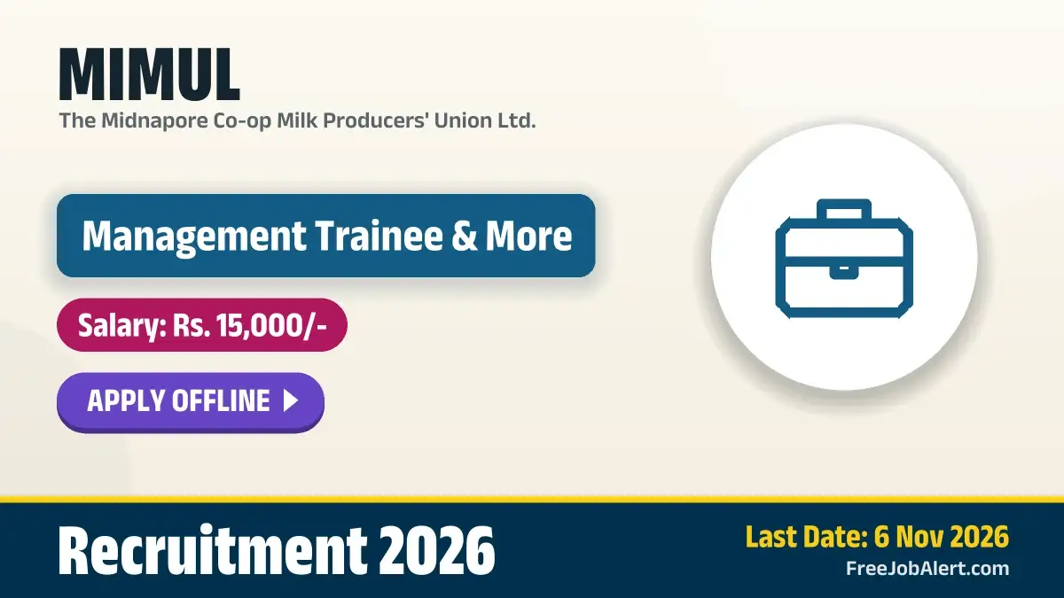 MIMUL Recruitment 2026 – Apply Offline for 13 Management Trainee, Executive and More Posts MIMUL Recruitment 2026 – Apply Offline for 13 Management Trainee, Executive and More Posts