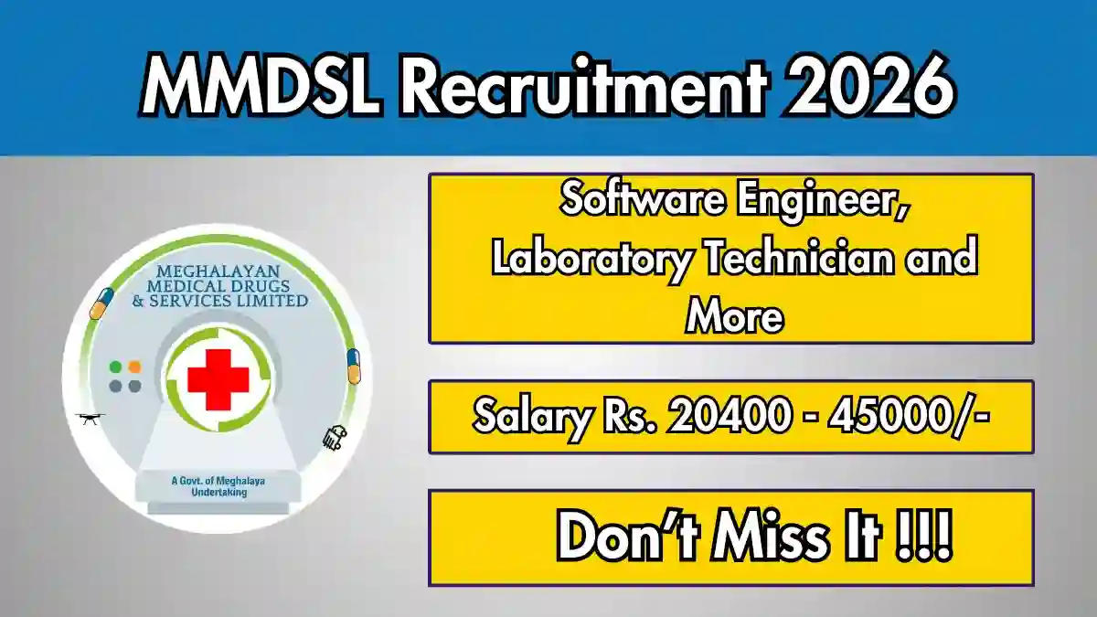 MMDSL Recruitment 2026 – Apply Online for Software Engineer, Laboratory Technician and More Posts