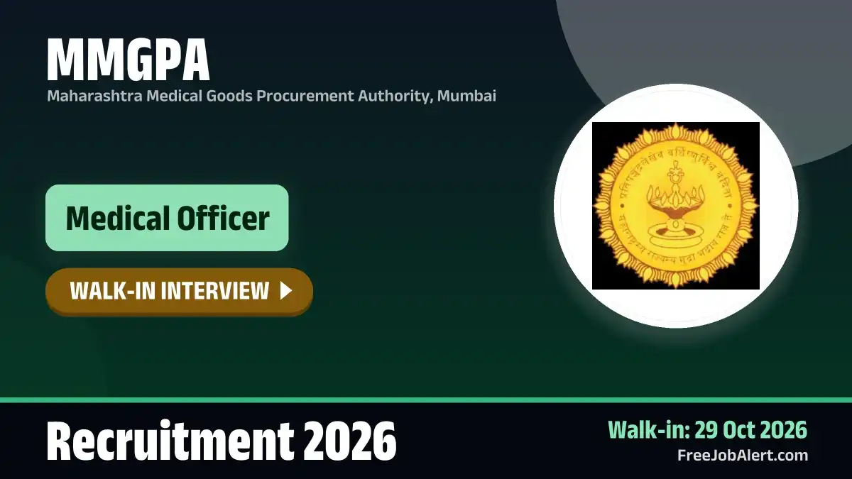 MMGPA Medical Officer Recruitment 2026 – Walkin