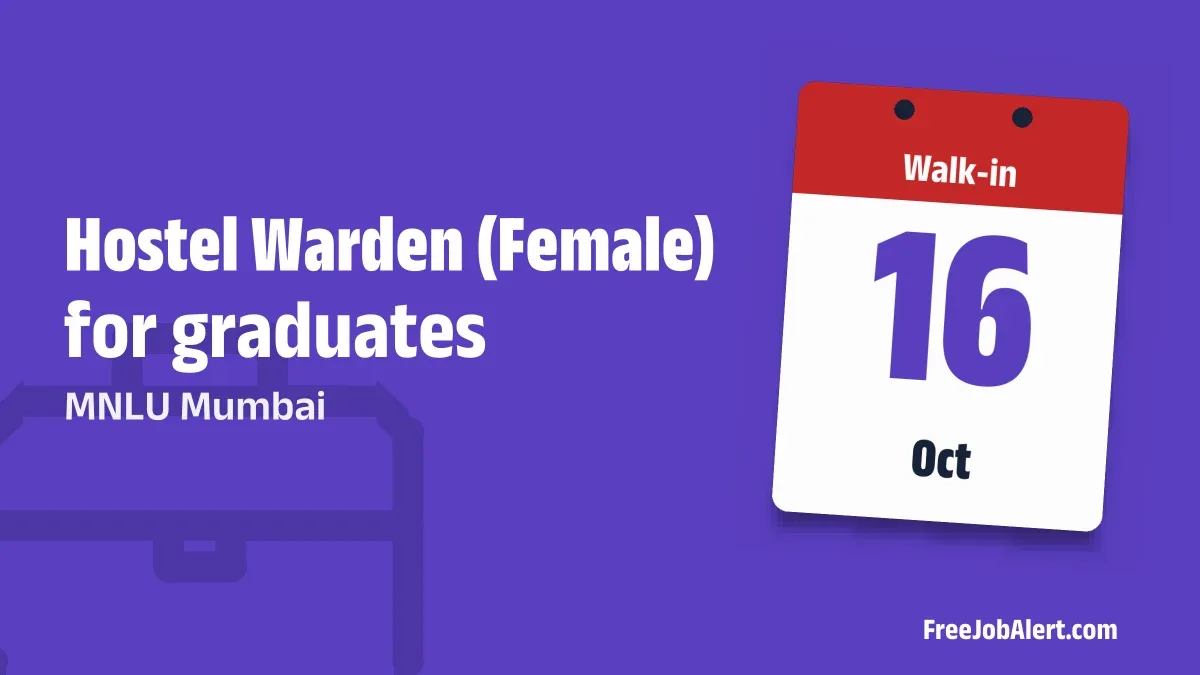 MNLU Mumbai Hostel Warden Recruitment 2026 – Walkin