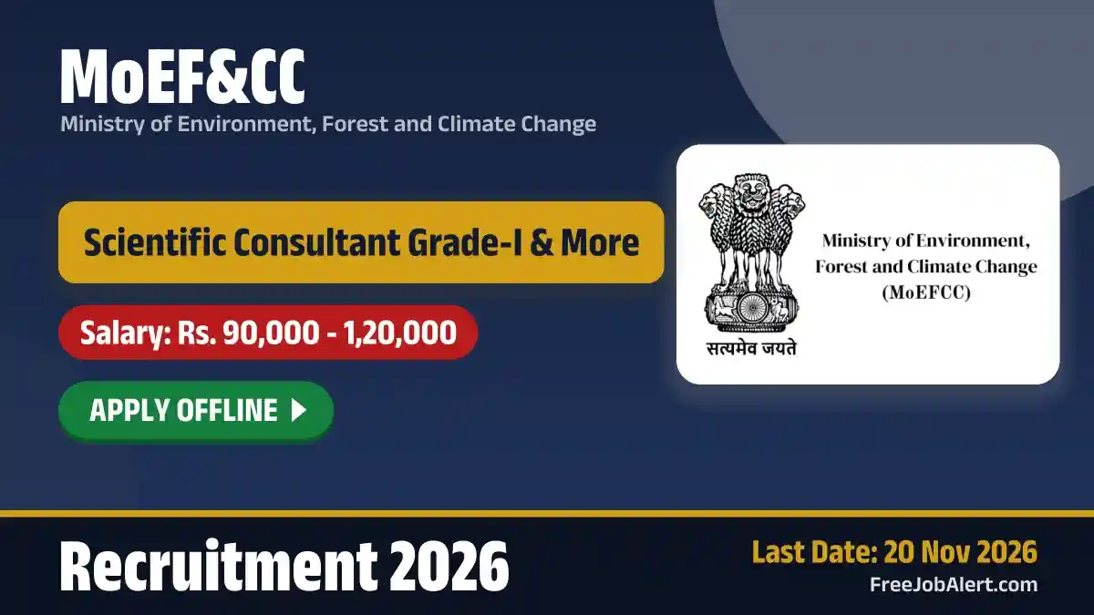 MoEF&CC Scientific Consultant Recruitment 2026 – Apply Offline