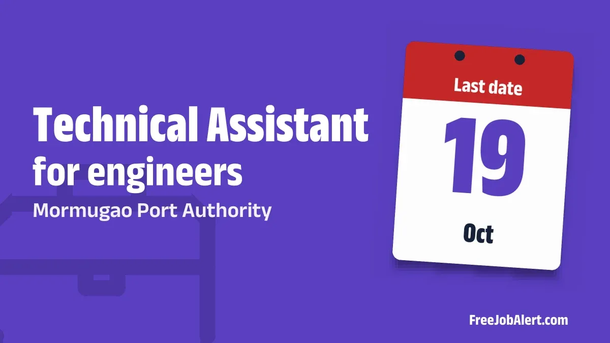 Mormugao Port Authority Technical Assistant Recruitment 2026 – Apply Online