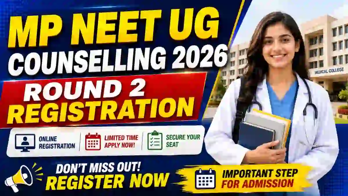 MP NEET UG Counselling 2026 Round 2 Registration - Direct Link to Check Online at dme.mponline.gov.in MP NEET UG Counselling 2026 Round 2 Registration - Direct Link to Check Online at dme.mponline.gov.in