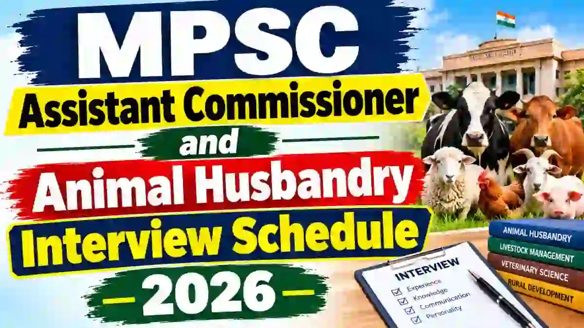 MPSC Interview Schedule 2026 - Check Assistant Commissioner & Animal Husbandry Interview Date at mpsc.gov.in MPSC Interview Schedule 2026 - Check Assistant Commissioner & Animal Husbandry Interview Date at mpsc.gov.in