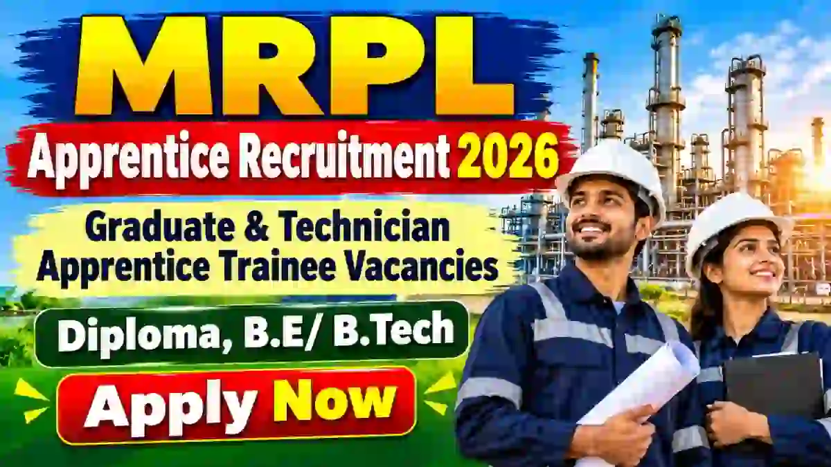 MRPL Apprentice Recruitment 2026 - Walkin for Graduate & Technician Apprentice Trainee Posts