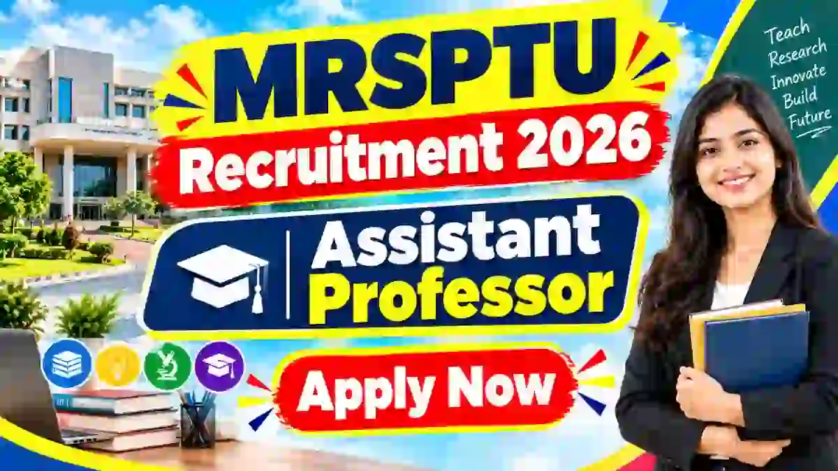 MRSPTU Assistant Professor Recruitment 2026 - Apply Online