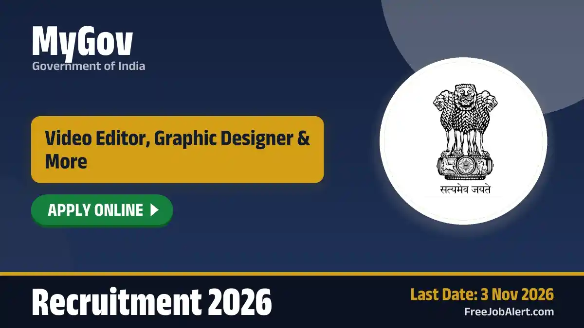 MyGov Recruitment 2026 – Apply Online for 5 Junior Video Editor, Video Editor and More Posts