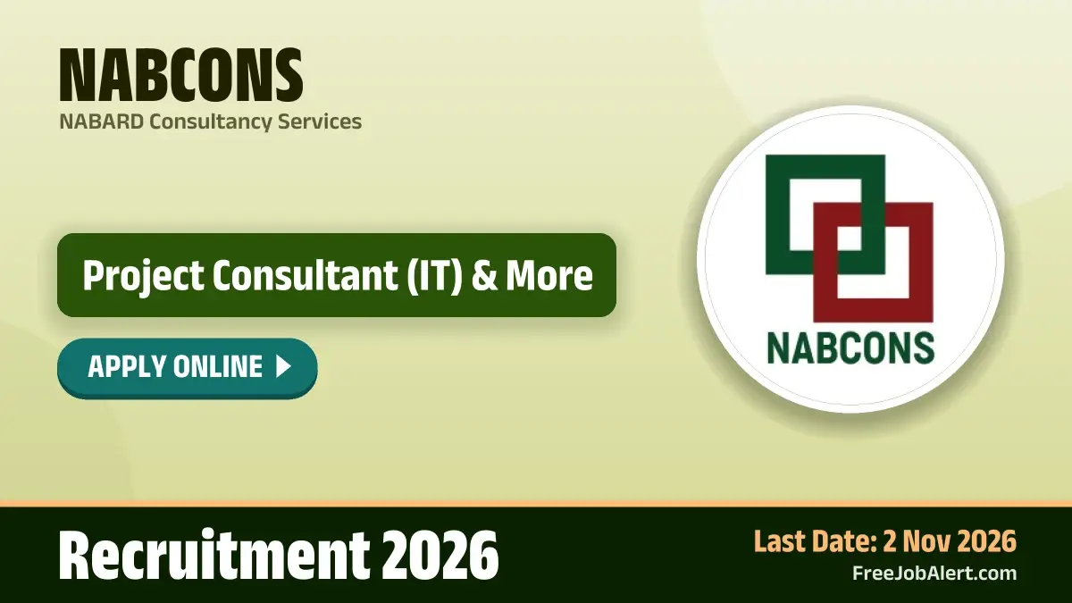 NABCONS Project Consultant Recruitment 2026 – Apply Online