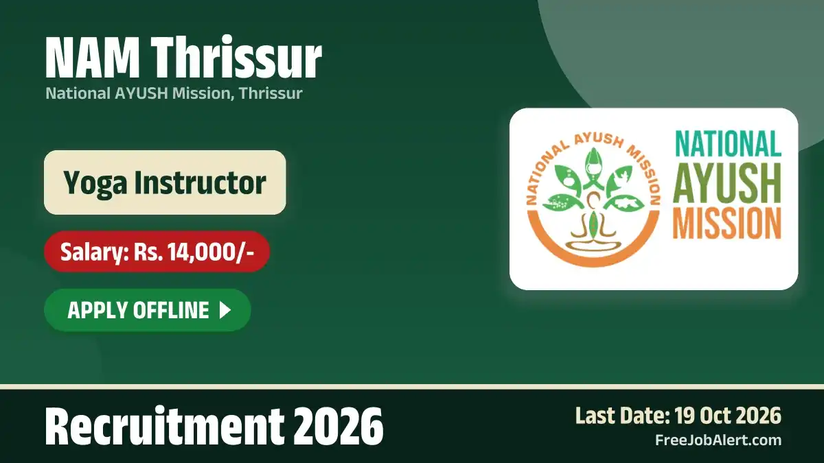 NAM Thrissur Yoga Instructor Recruitment 2026 – Apply Offline