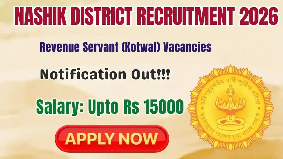 Nashik District Revenue Servant Recruitment 2026 - Apply Online