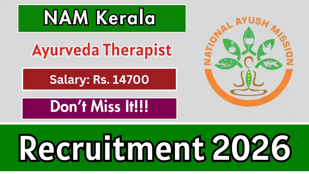 National AYUSH Mission Ayurveda Therapist Recruitment 2026 - Apply Offline