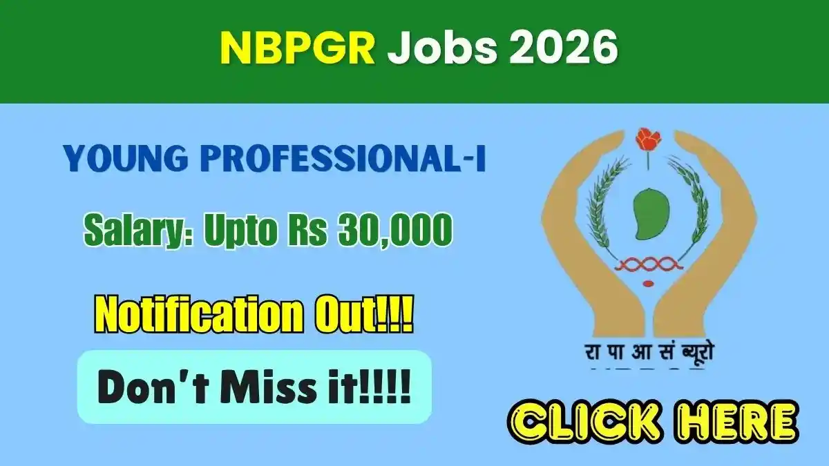 NBPGR Young Professional Recruitment 2026 - Walkin