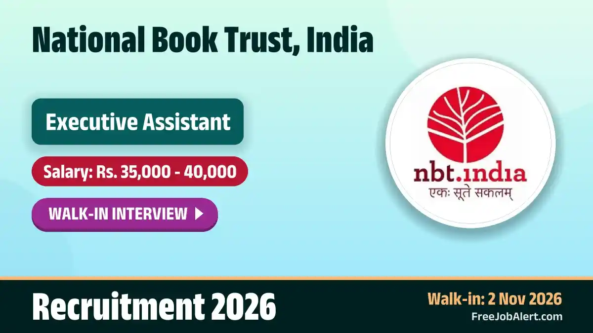 NBT Executive Assistant Recruitment 2026 – Walkin NBT Executive Assistant Recruitment 2026 – Walkin