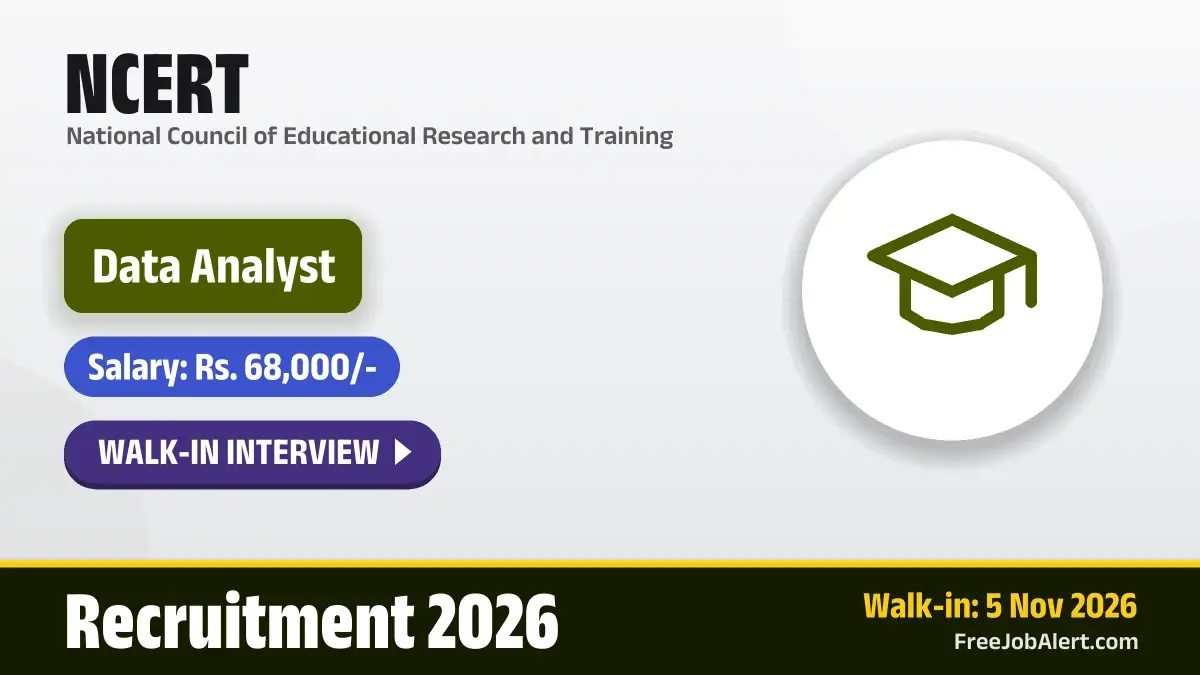 NCERT Data Analyst Recruitment 2026 – Walkin NCERT Data Analyst Recruitment 2026 – Walkin