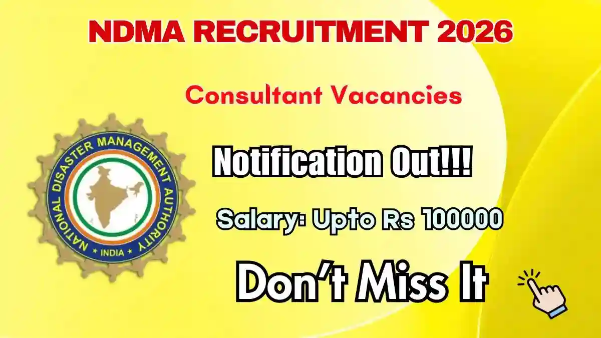 NDMA Consultant Recruitment 2026 - Apply Online