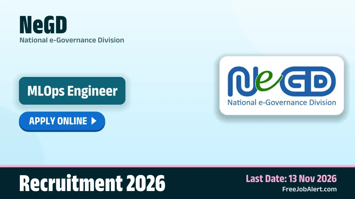 NeGD MLOps Engineer Recruitment 2026 – Apply Online NeGD MLOps Engineer Recruitment 2026 – Apply Online