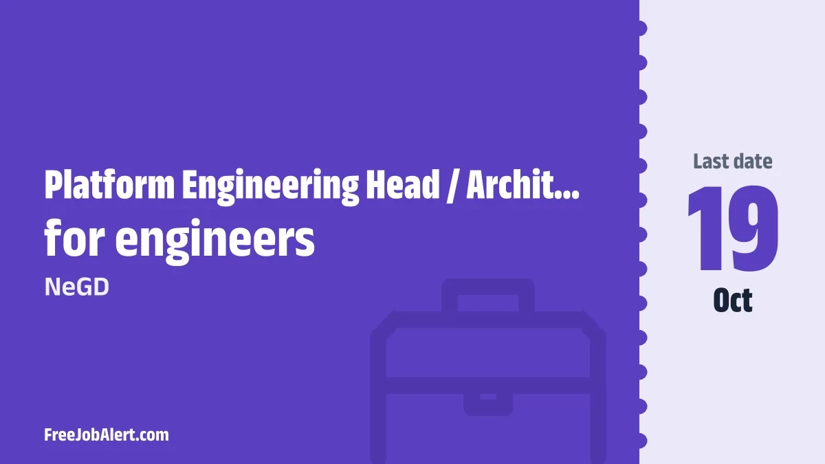 NeGD Platform Engineering Head Recruitment 2026 – Apply Online