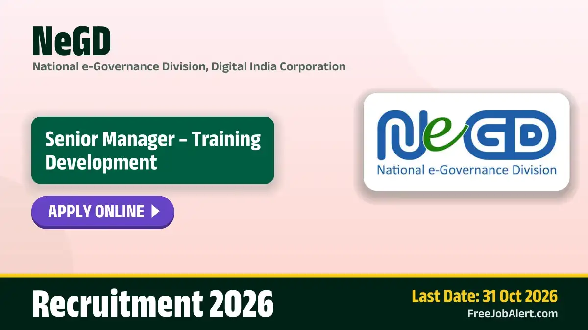 NeGD Senior Manager Recruitment 2026 – Apply Online NeGD Senior Manager Recruitment 2026 – Apply Online