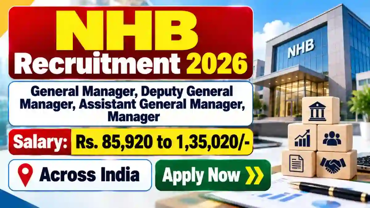 NHB Recruitment 2026 - Apply Online for General Manager, Manager and More Posts