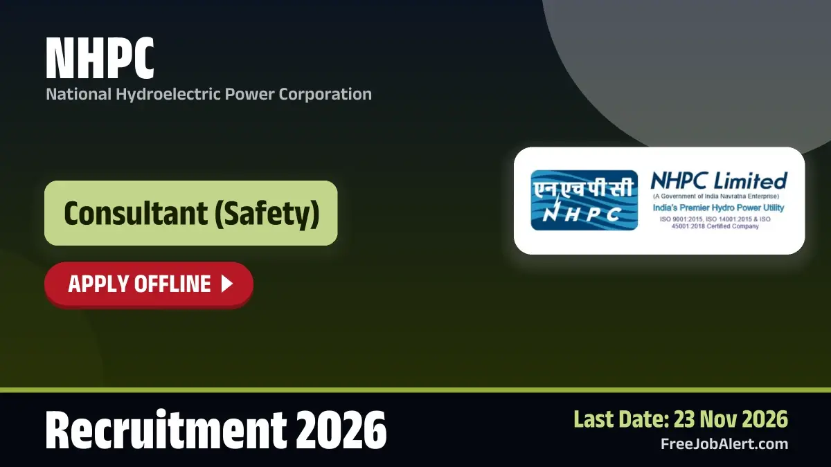 NHPC Consultant Recruitment 2026 – Apply Offline
