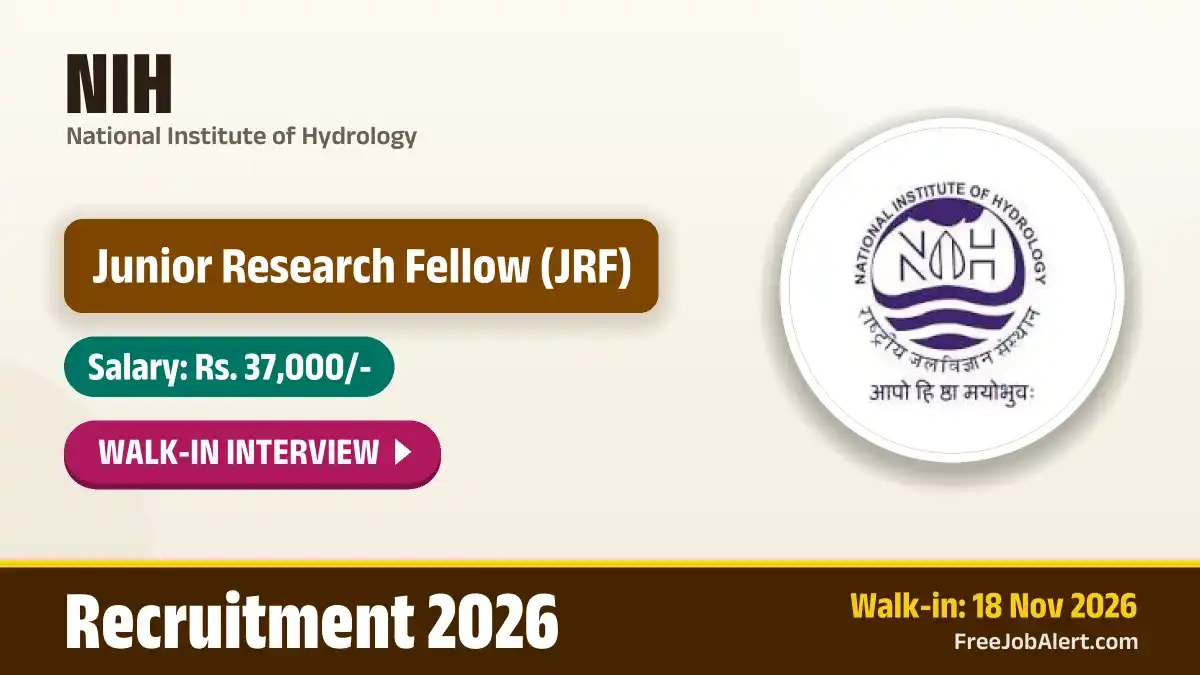 NIH Junior Research Fellow Recruitment 2026 – Walkin NIH Junior Research Fellow Recruitment 2026 – Walkin