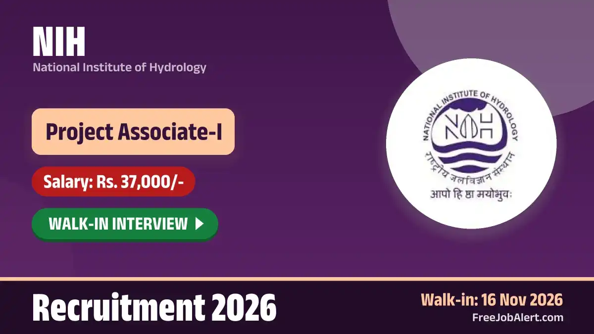 NIH Project Associate I Recruitment 2026 – Walkin