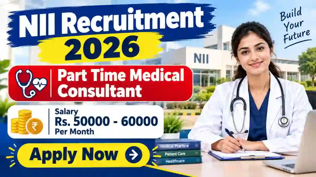 NII Part-Time Medical Consultant Recruitment 2026 - Apply Online