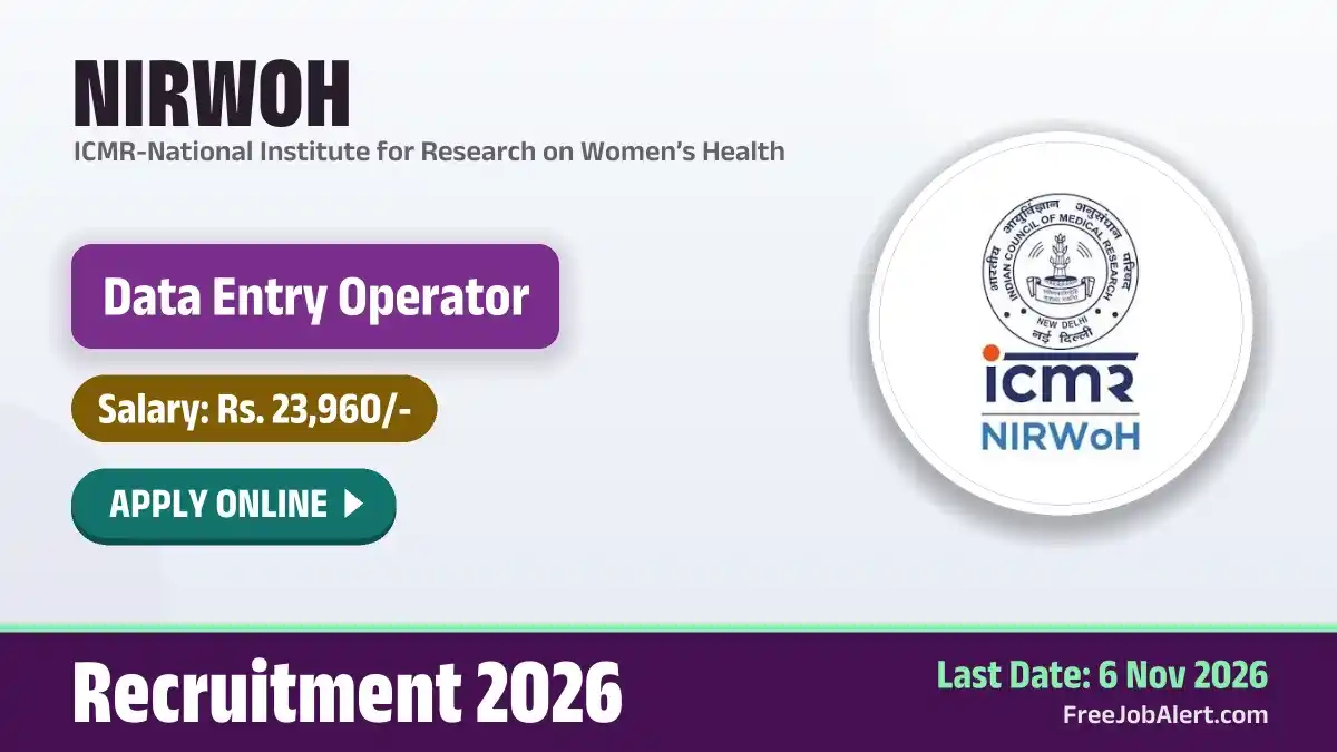 NIRWOH Data Entry Operator Recruitment 2026 – Apply Online
