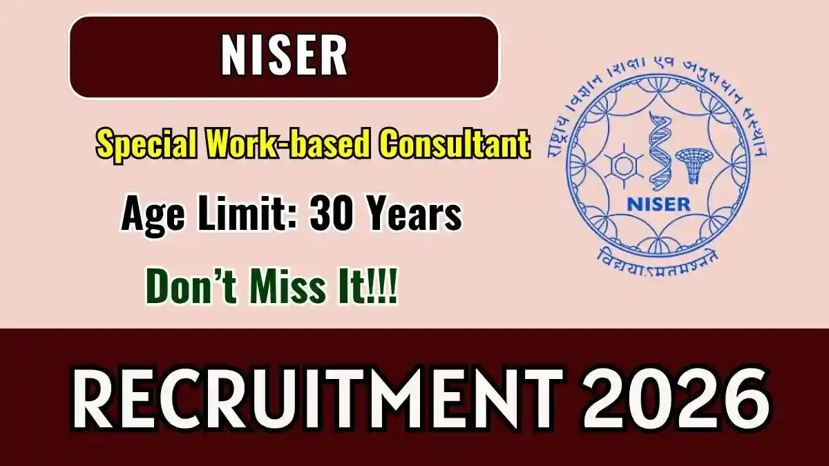 NISER Special Work-based Consultant Recruitment 2026 - Apply Online
