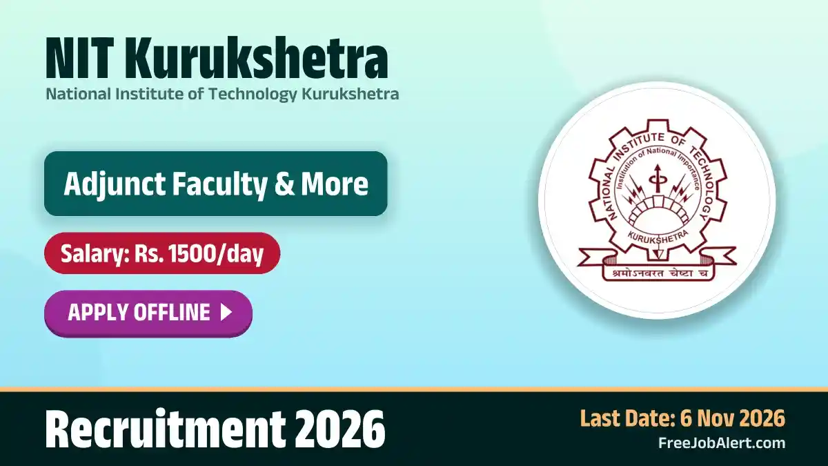 NIT Kurukshetra Adjunct Faculty Recruitment 2026 – Apply Offline