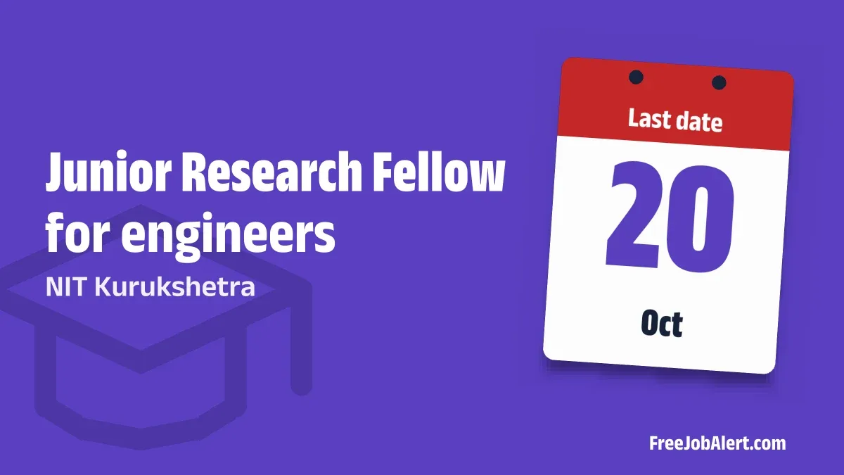 NIT Kurukshetra Junior Research Fellow Recruitment 2026 – Apply Online NIT Kurukshetra Junior Research Fellow Recruitment 2026 – Apply Online