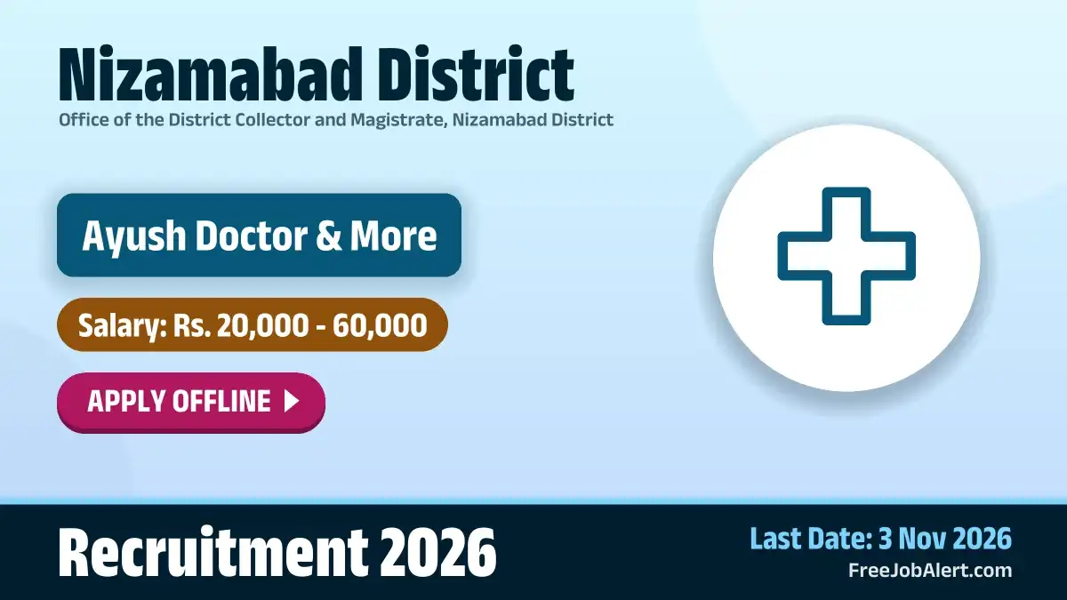 Nizamabad District Recruitment 2026 – Apply Offline for 6 Ayush Doctor, Ayush Medical Officer and More Posts
