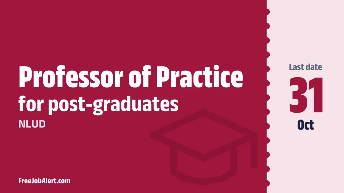 NLUD Professor of Practice Recruitment 2026 – Apply Online
