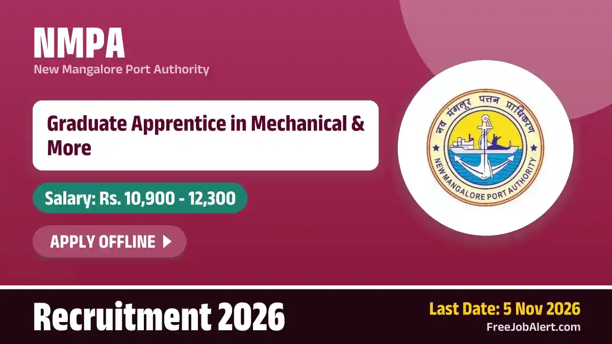 NMPA Recruitment 2026 – Apply Offline for 26 Graduate Apprentice in Mechanical, Graduate Apprentice and More Posts NMPA Recruitment 2026 – Apply Offline for 26 Graduate Apprentice in Mechanical, Graduate Apprentice and More Posts