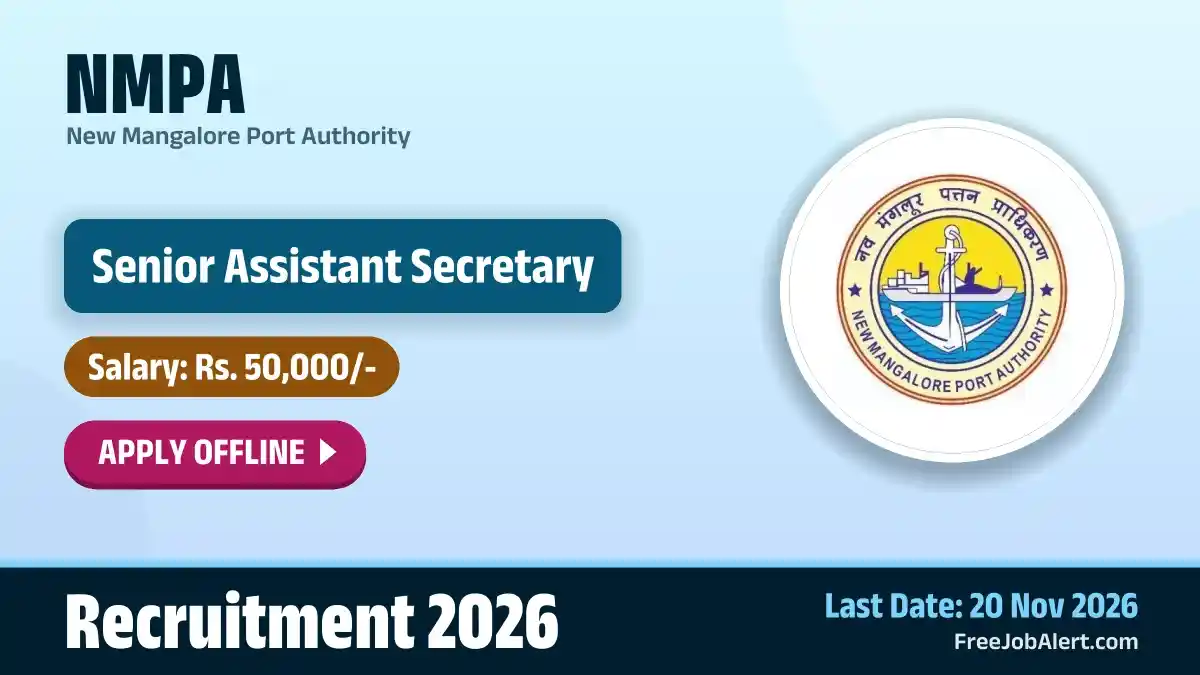 NMPA Senior Assistant Secretary Recruitment 2026 – Apply Offline NMPA Senior Assistant Secretary Recruitment 2026 – Apply Offline